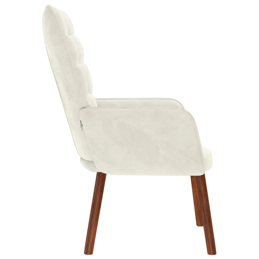 Cadeira de descanso veludo creme