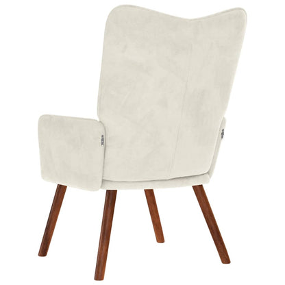 Cadeira de descanso veludo creme