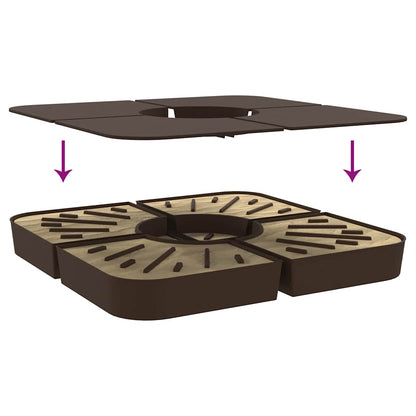 4 pcs conj. base para guarda-sol de suporte cruzado 100 kg PP