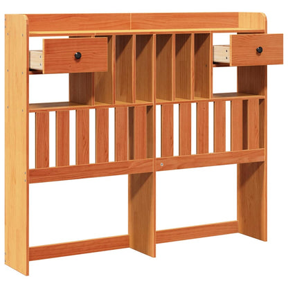 Cabeceira com arrumação 120 cm pinho maciço castanho-mel