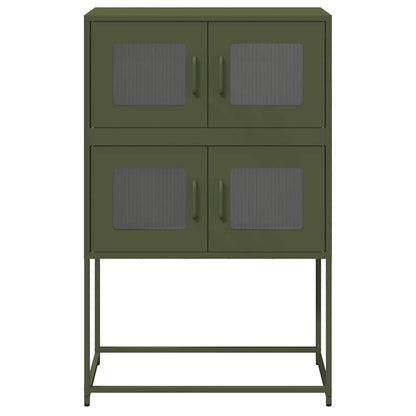 Aparador alto 68x39x107 cm aço verde azeitona