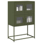 Aparador alto 68x39x107 cm aço verde azeitona