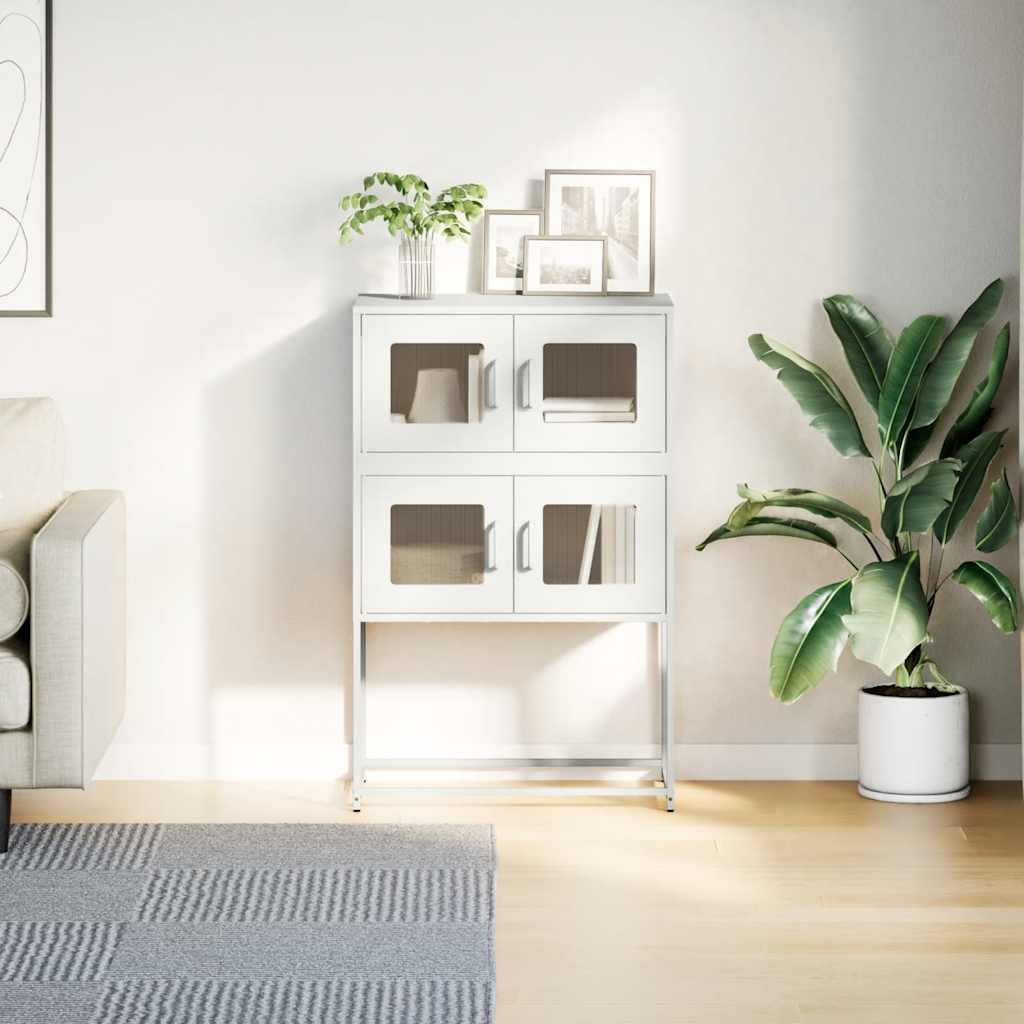 Aparador alto 68x39x107 cm aço branco