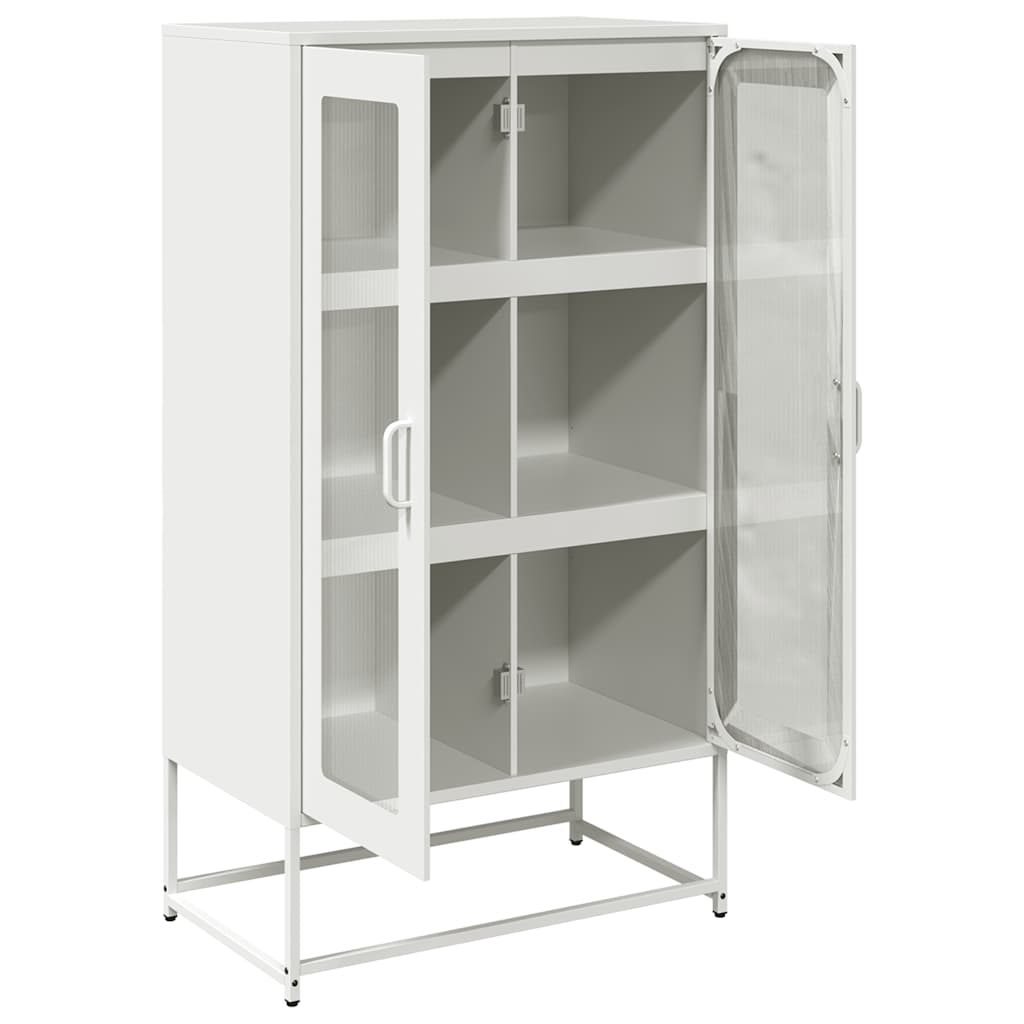 Aparador alto 68x39x123 cm aço branco