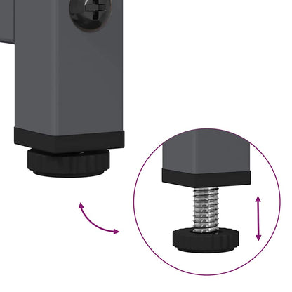 Mesa de cabeceira 36x39x78 cm aço laminado a frio antracite