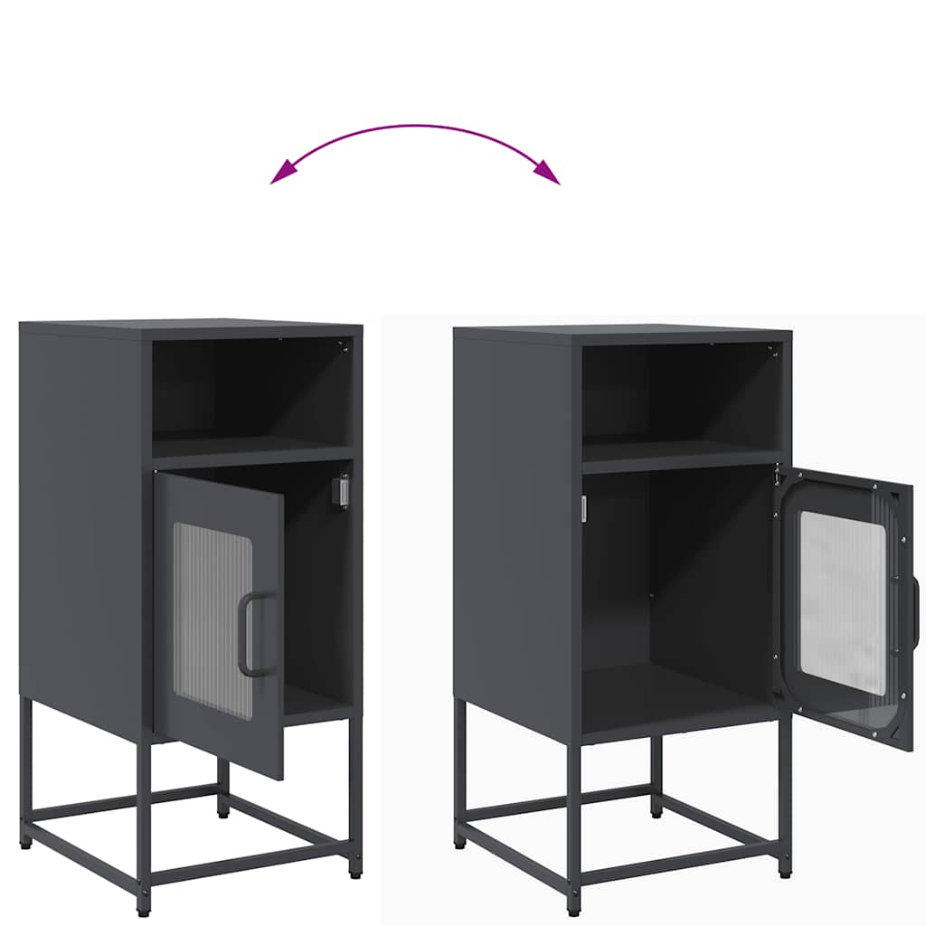 Mesa de cabeceira 36x39x78 cm aço laminado a frio antracite