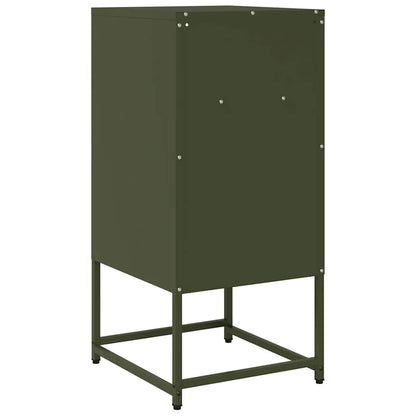 Mesa de cabeceira 36x39x78cm aço laminado a frio verde-azeitona