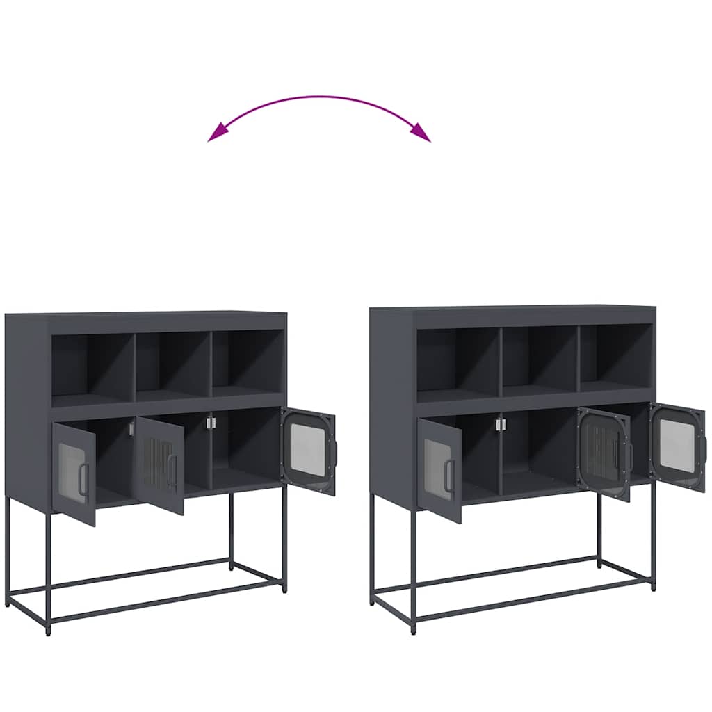 Aparador 100,5x39x107 cm aço laminado a frio antracite