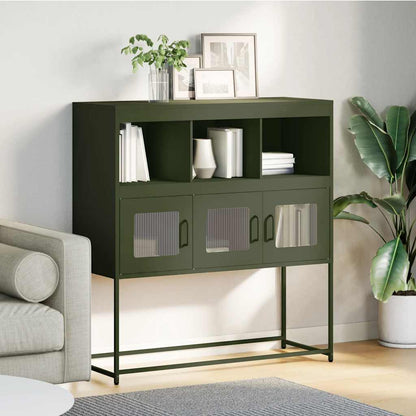 Aparador 100,5x39x107 cm aço laminado a frio verde-azeitona