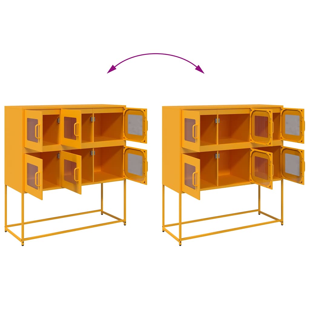 Aparador 100,5x39x107 cm aço laminado a frio amarelo mostarda