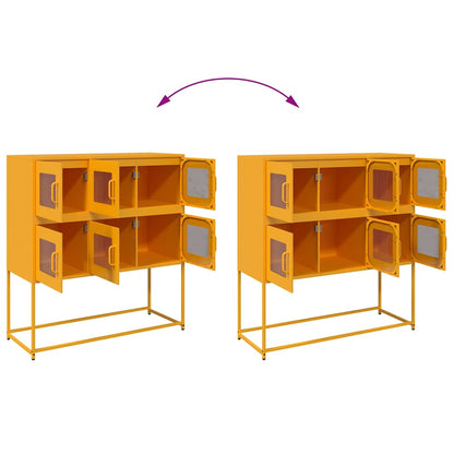 Aparador 100,5x39x107 cm aço laminado a frio amarelo mostarda