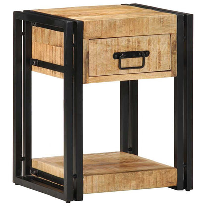 Mesa de cabeceira 40x35x50cm madeira de mangueira áspera maciça