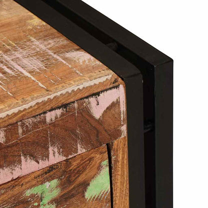 Armário de Sapatos com porta Castanho Madeira recuperada maciça