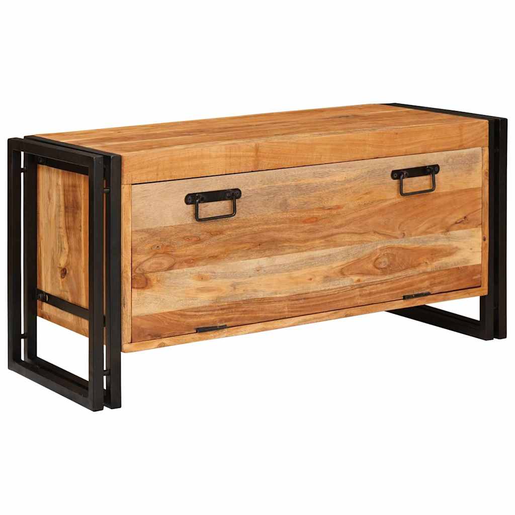 Armário de Sapatos com porta Castanho Madeira de acácia maciça