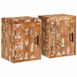 Mesa-de-cabeceira 2 pcs Castanho Madeira Sólida Reclamada