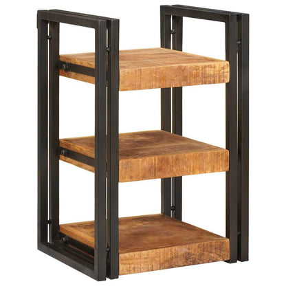 Mesa-de-cabeceira Castanho e preto Madeira de manga maciça