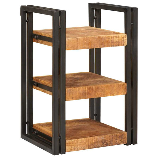Mesa-de-cabeceira Castanho e preto Madeira de manga maciça