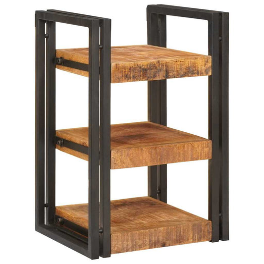 Mesa-de-cabeceira Castanho e preto Madeira de manga maciça