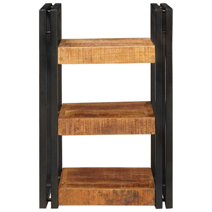 Mesa-de-cabeceira Castanho e preto Madeira de manga maciça