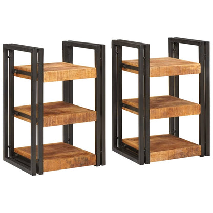 Mesa-de-cabeceira 2 pcs Madeira de manga maciça