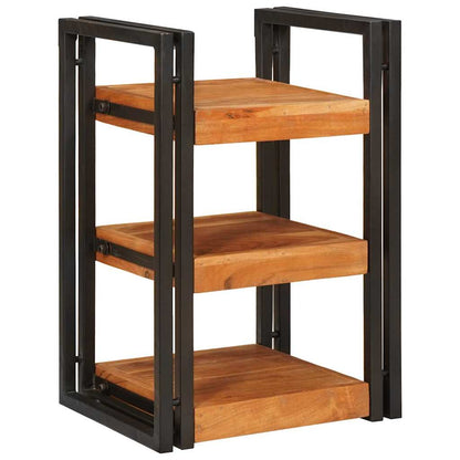 Mesa-de-cabeceira Castanho e preto Madeira Sólida de Acácia