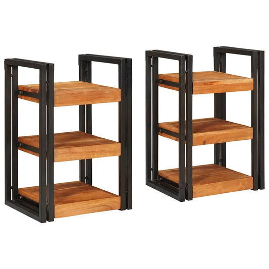 Mesa-de-cabeceira 2 pcs Madeira Sólida de Acácia