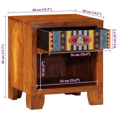 Mesa de cabeceira 40x35x45 cm madeira de acácia maciça
