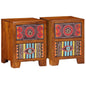 Armário de cabeceira 2 pcs 35x35x45 cm acácia de madeira maciça