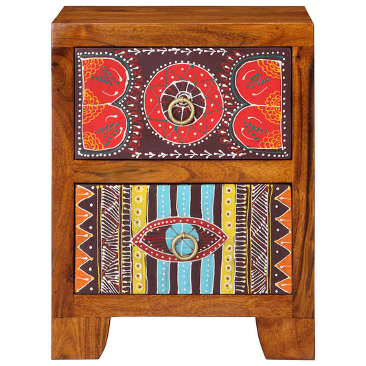Armário de cabeceira 2 pcs 35x35x45 cm acácia de madeira maciça