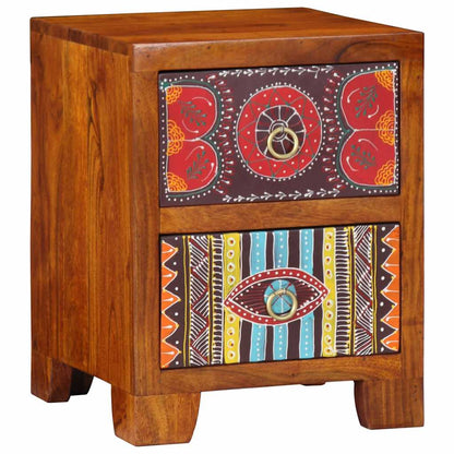 Armário de cabeceira 2 pcs 35x35x45 cm acácia de madeira maciça