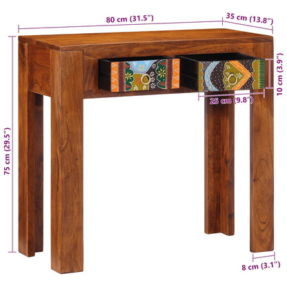 Mesa de consola 80x35x75 cm Madeira maciça Acácia