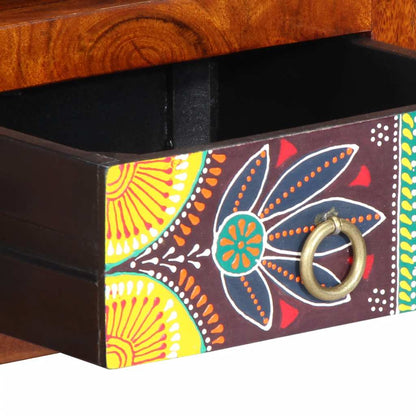 Armário de TV para parede 90x30x30 cm madeira acácia maciça