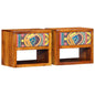 Armário de Cabeceira com gaveta 2 pcs Castanho 40 x 35 x 35 cm