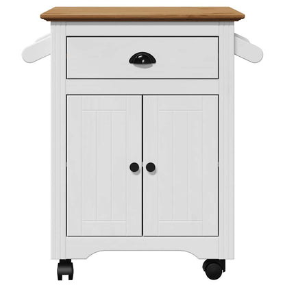 Carrinho de cozinha BODO branco e castanho 72x45x80 cm