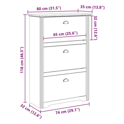 Sapateira BODO 80x35x118 cm branco