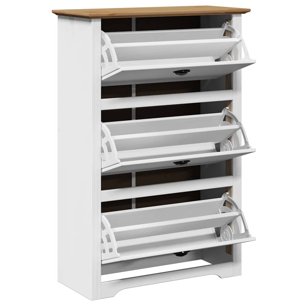 Sapateira BODO 80x35x118 cm branco e castanho