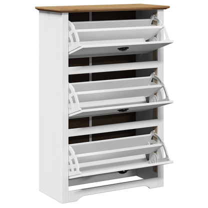 Sapateira BODO 80x35x118 cm branco e castanho