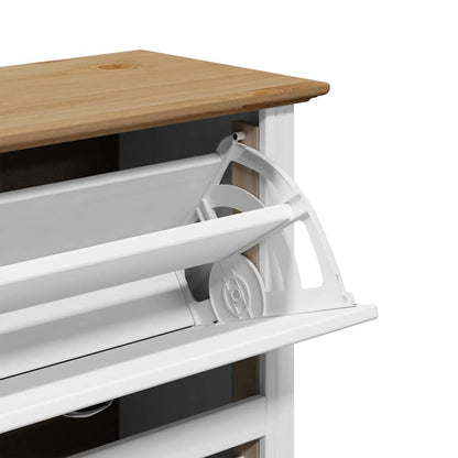 Sapateira BODO 80x35x118 cm branco e castanho