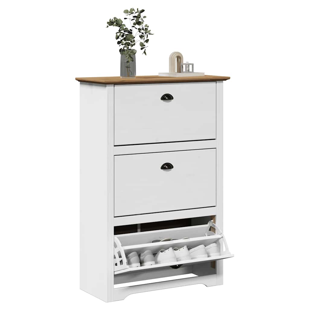 Sapateira BODO 80x35x118 cm branco e castanho