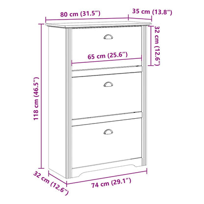 Sapateira BODO 80x35x118 cm cinzento