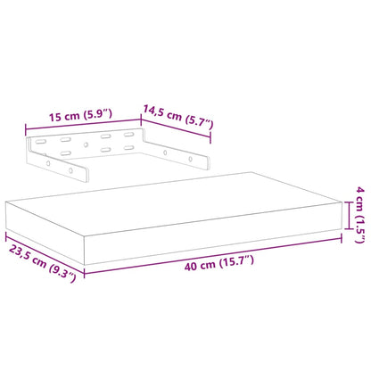 Prateleiras flutuantes 2 pcs 40x23,5x4 cm derivados de madeira