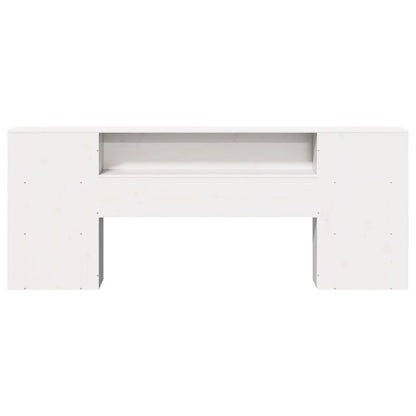 Cabeceira com arrumação 180 cm madeira de pinho maciça branco