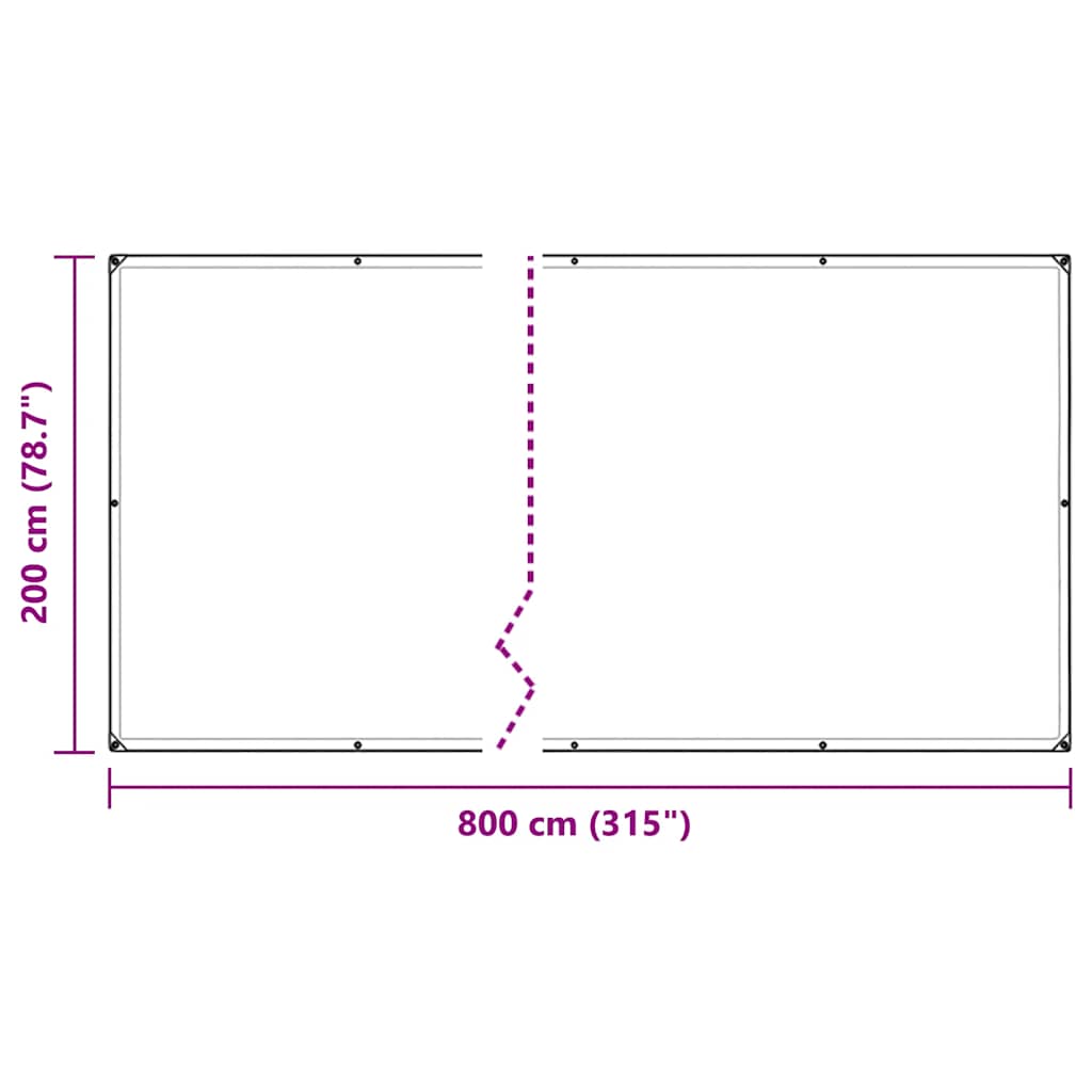 Cobertura vegetal com ilhós 2x8 m PVC