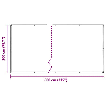 Cobertura vegetal com ilhós 2x8 m PVC