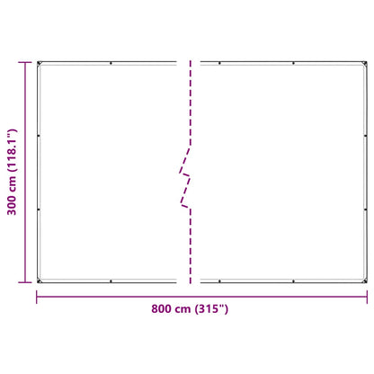 Cobertura vegetal com ilhós 3x8 m PVC