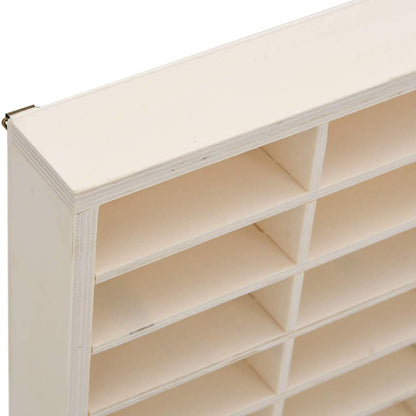 Vitrine de colecionador de madeira com 60 compartimentos 60x4,5x40,5cm