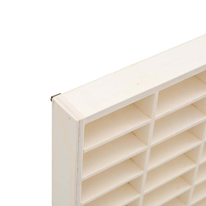 Vitrine de colecionador de madeira com 90 compartimentos 50,5x4,5x79cm