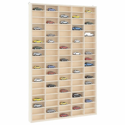 Vitrine de colecionador de madeira com 90 compartimentos 50,5x4,5x79cm