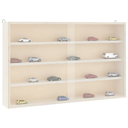 Vitrine de colecionador de madeira com portas 60x8,5x37cm