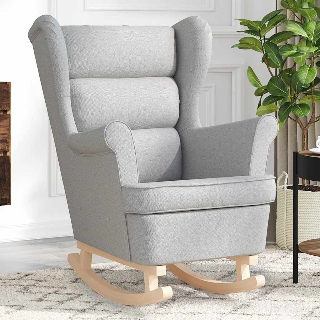 Cadeira de baloiço tecido cinzento-nublado